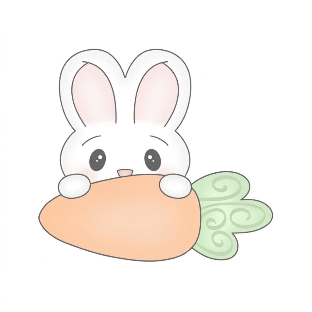 Easter Bunny Holding Carrot Cookie Cutter & 3D Stamp Set