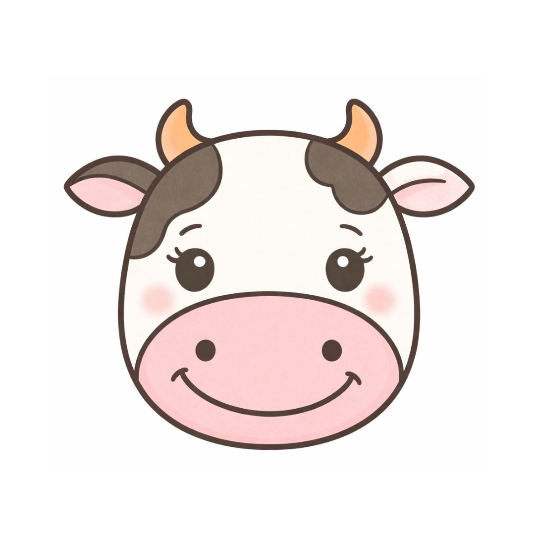 Smiling Cow Face Cookie Cutter & Stamp Set