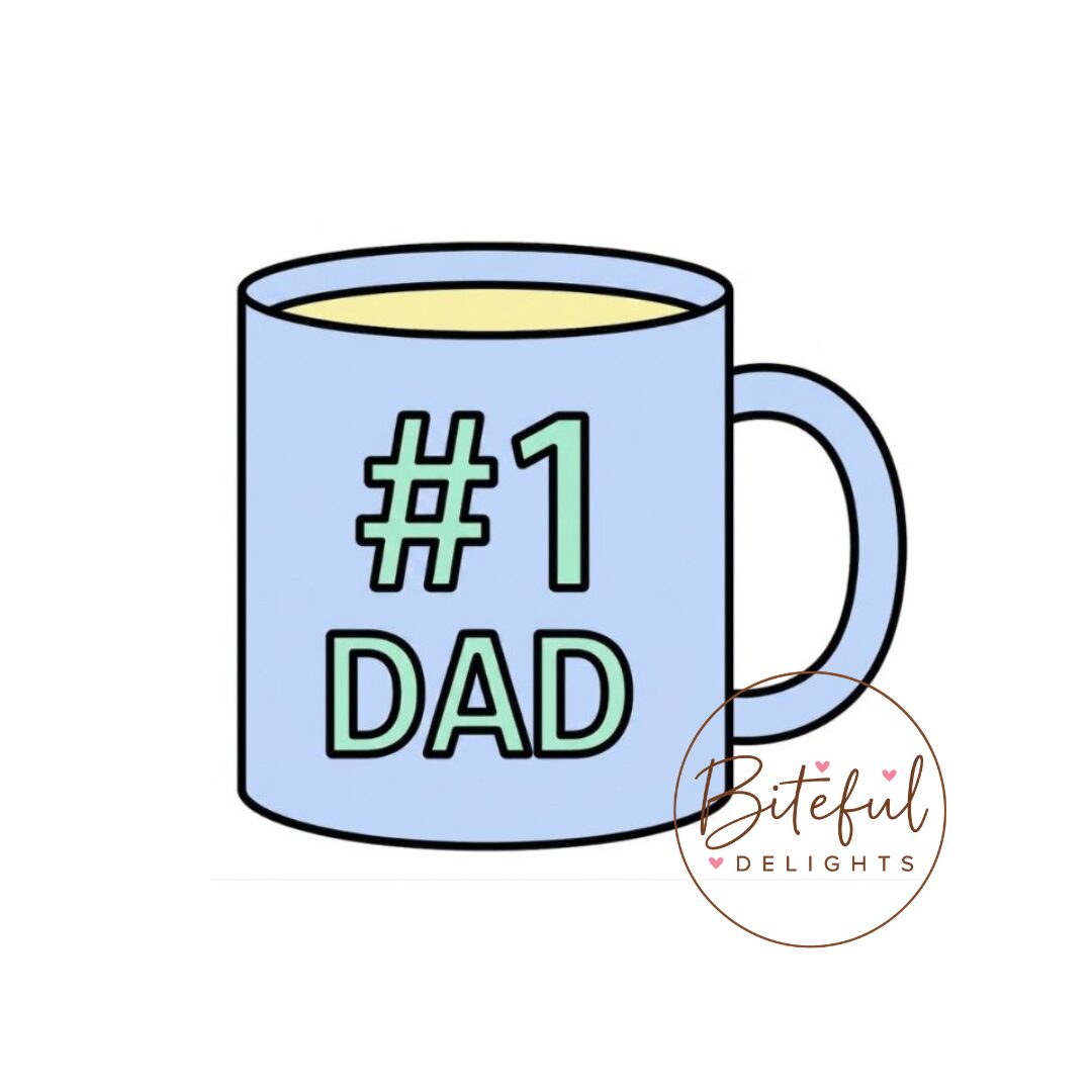 #1 Dad Coffee Mug Cookie Cutter & Stamp Set