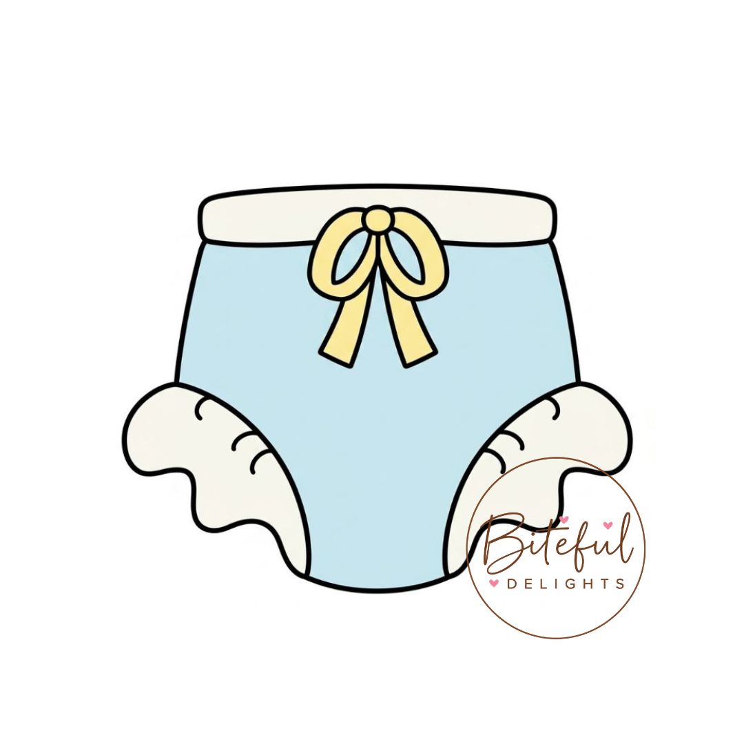 Baby Nappy Cookie Cutter & Stamp Set