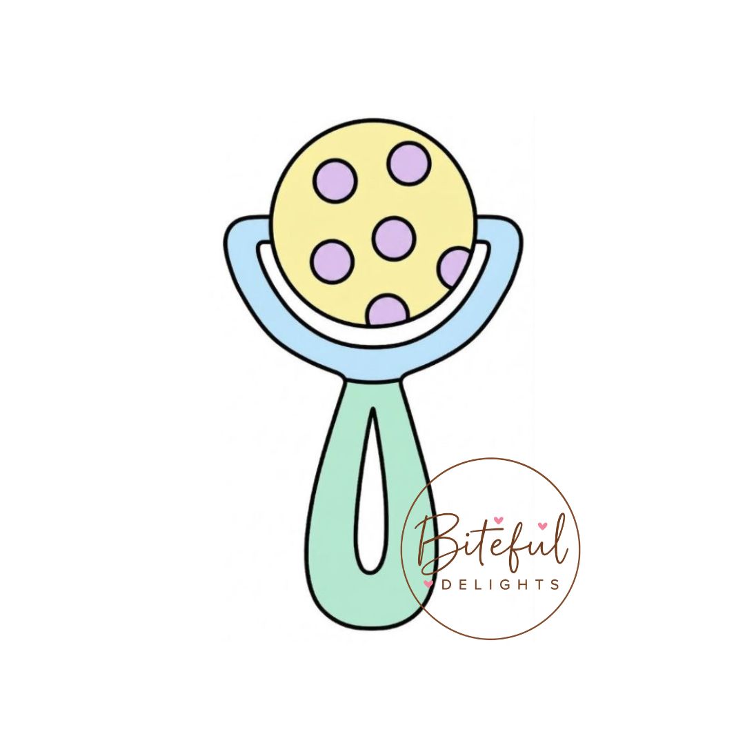 Baby Rattle Cookie Cutter & Stamp Set