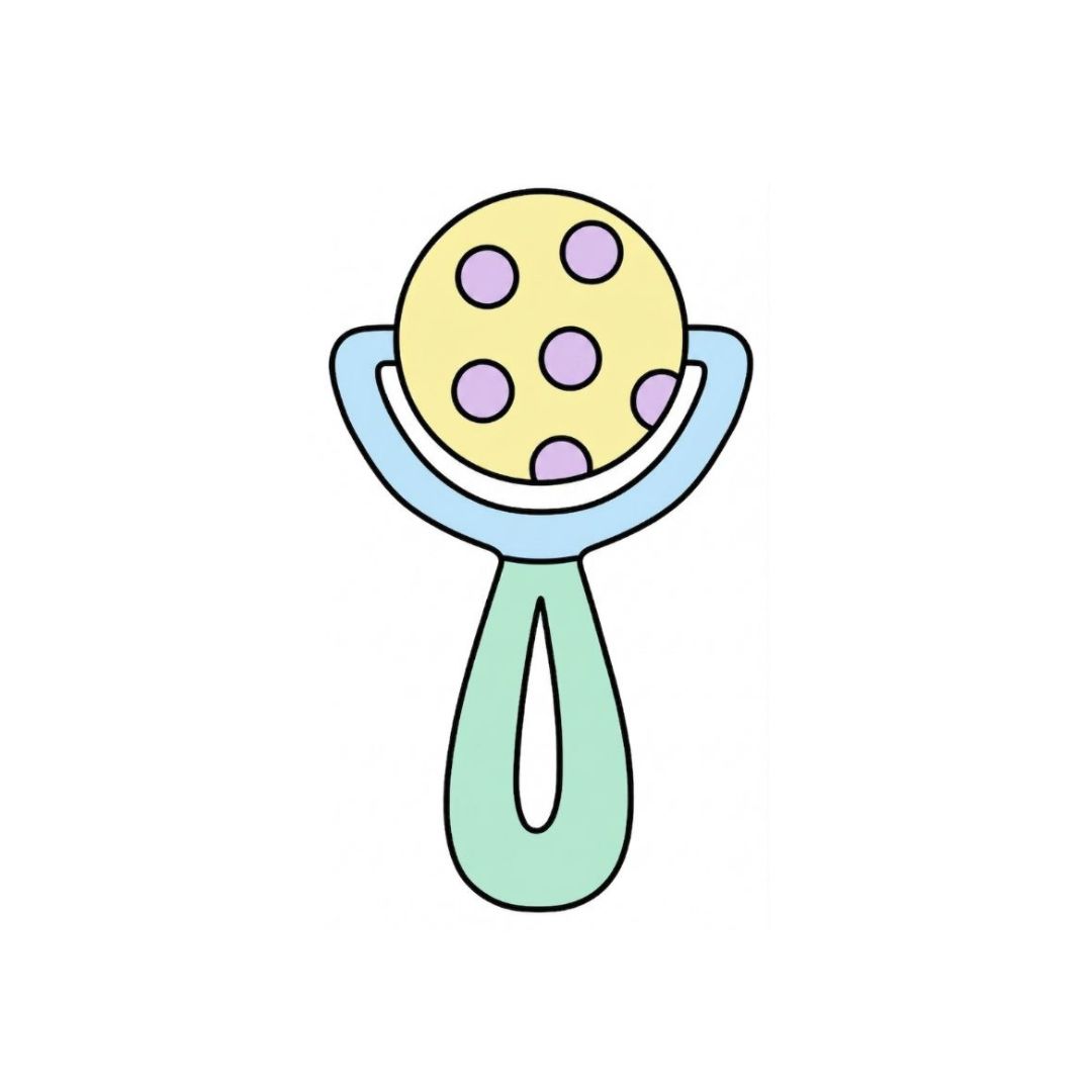 Baby Rattle Cookie Cutter & Stamp Set