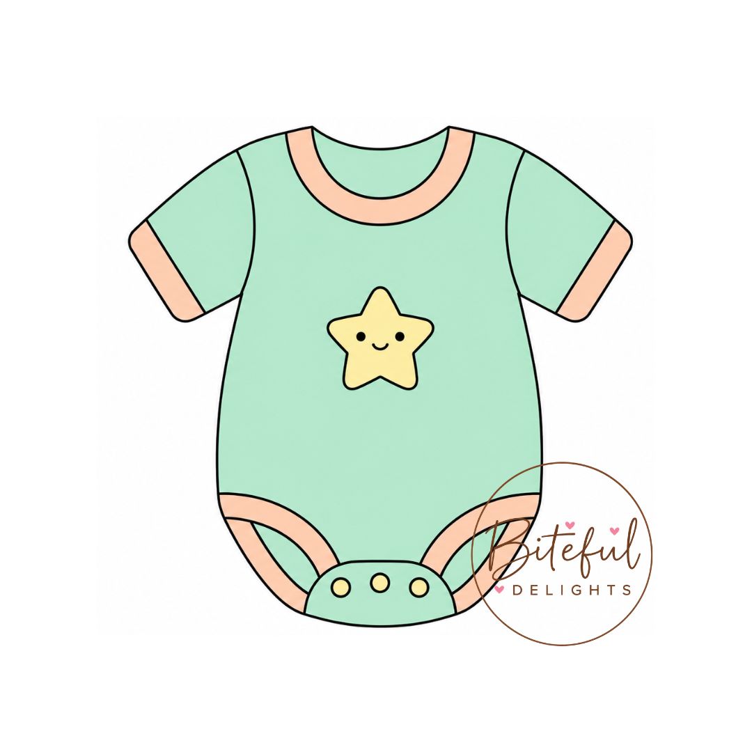 Baby Romper with Star Cookie Cutter & Stamp Set