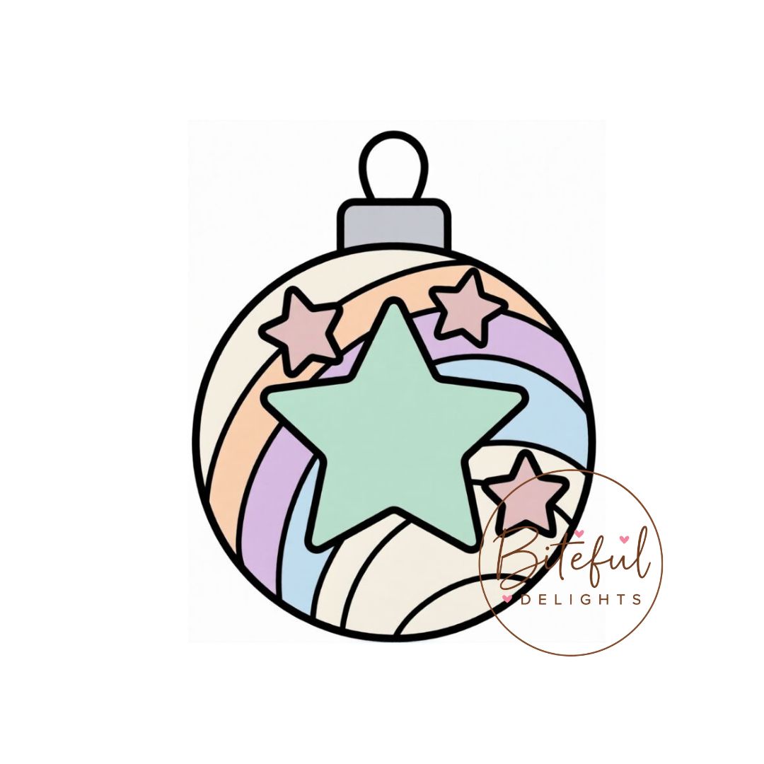 Rainbow Star Bauble Cookie Cutter & Stamp Set