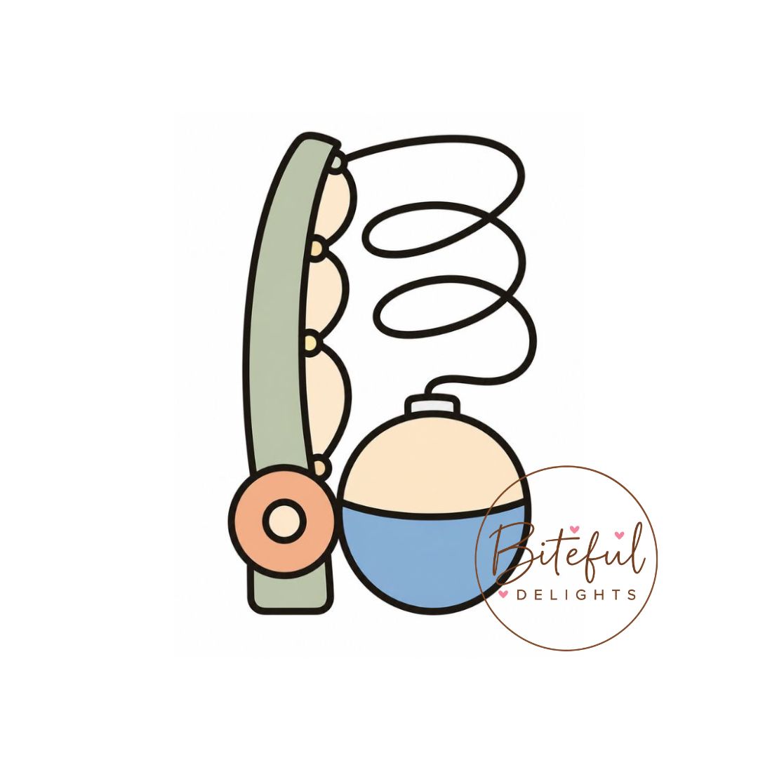 Fishing Rod Cookie Cutter & Stamp Set