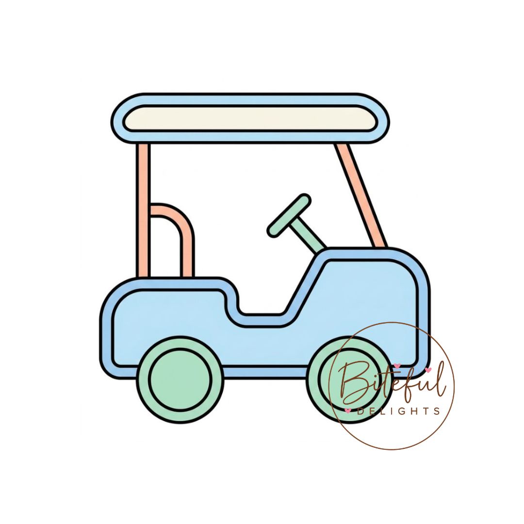 Golf Cart Cookie Cutter & Stamp Set