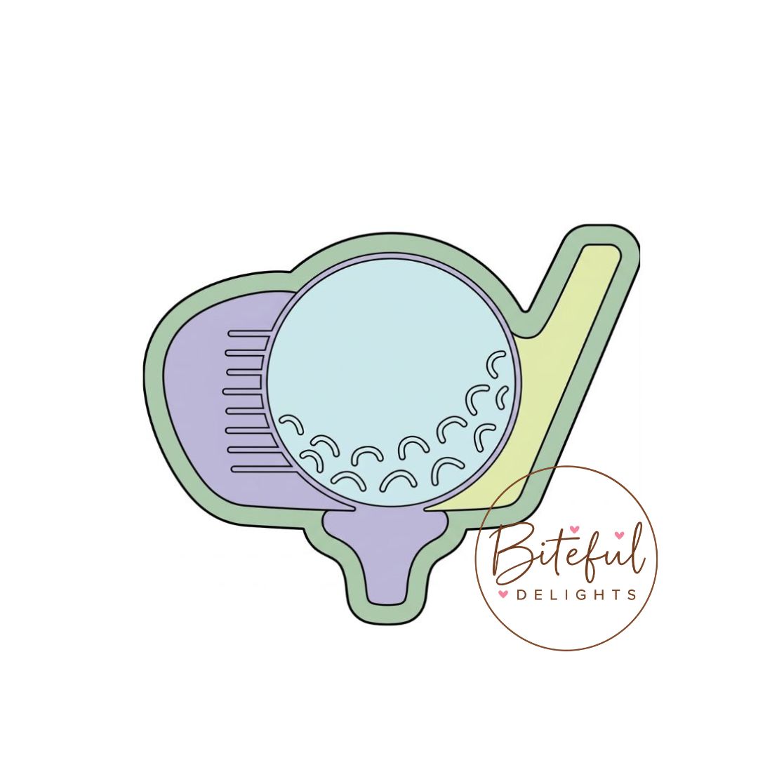 Golf Club & Ball Cookie Cutter & Stamp Set