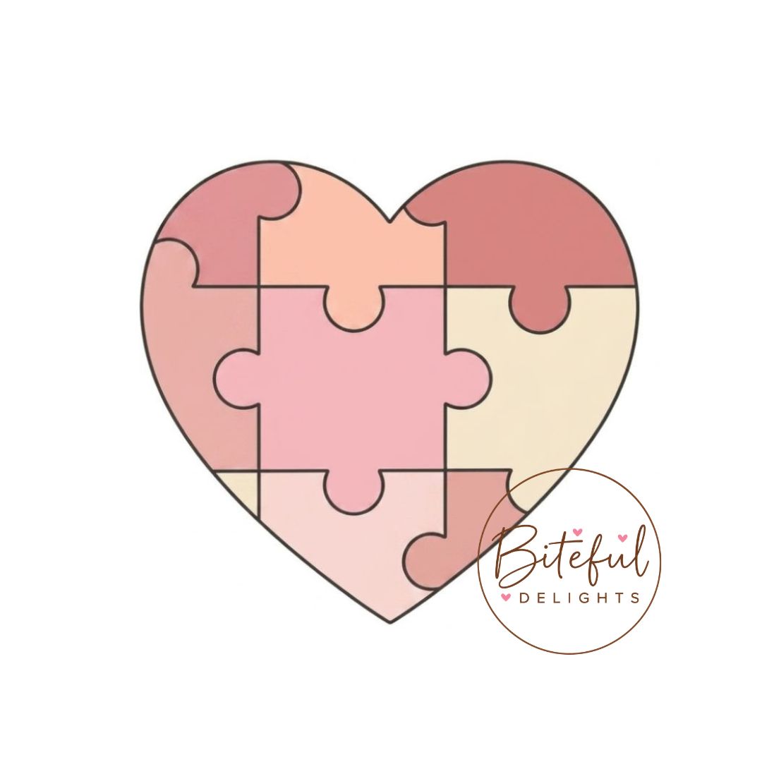 Heart Puzzle Cookie Cutter & Stamp Set