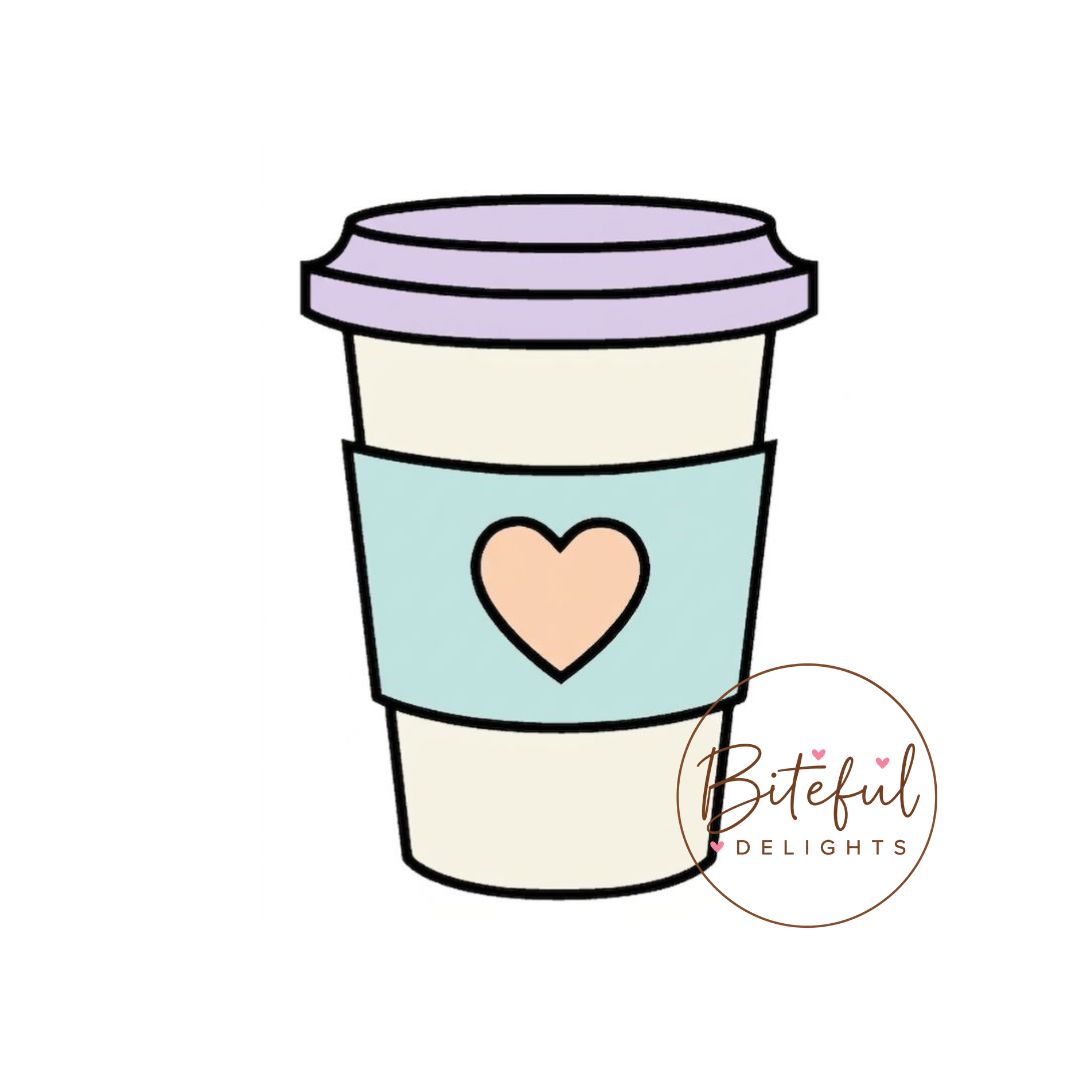Heart Sleeve Coffee Cup Cookie Cutter & Stamp Set