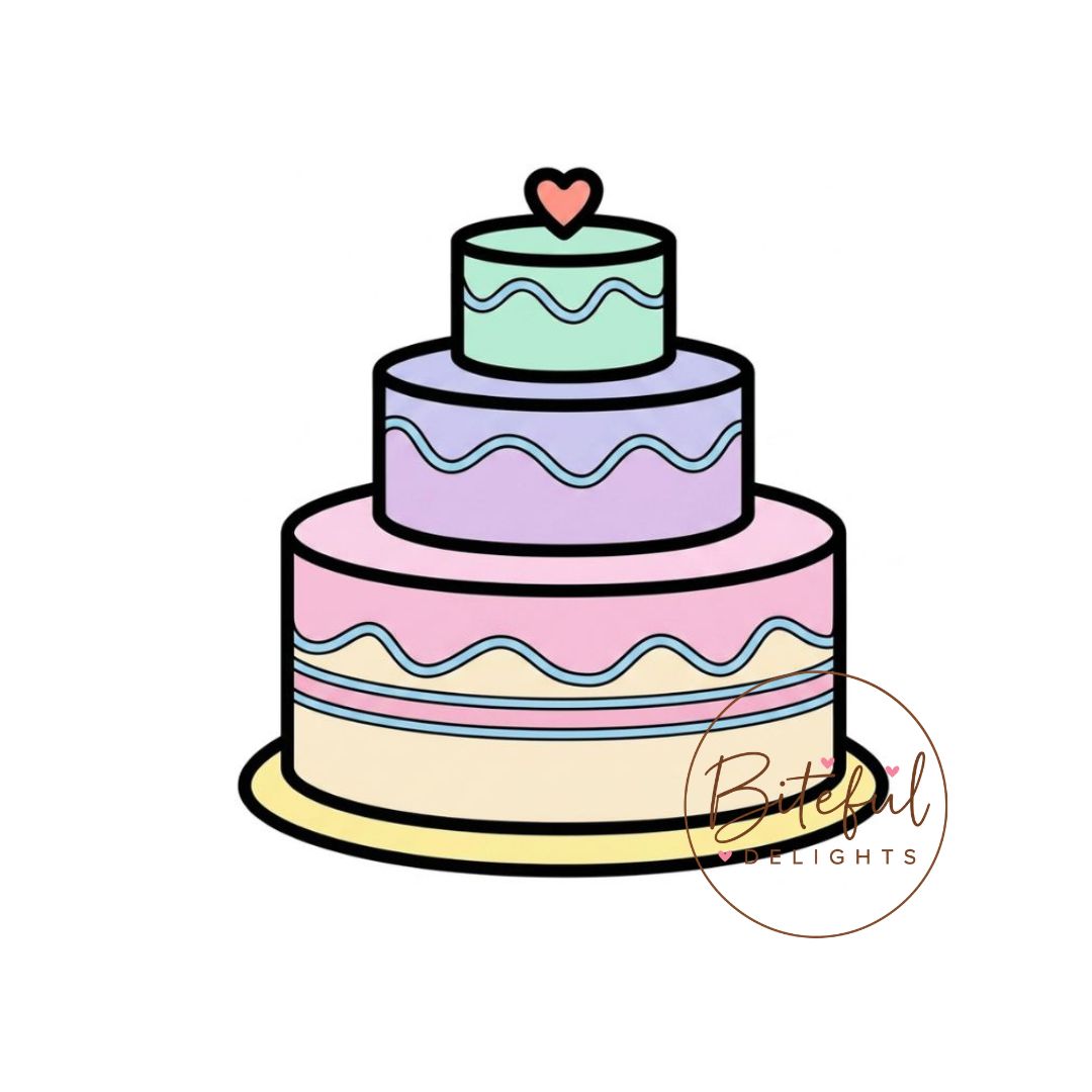 Heart Topper Wedding Cake Cookie Cutter & Stamp Set
