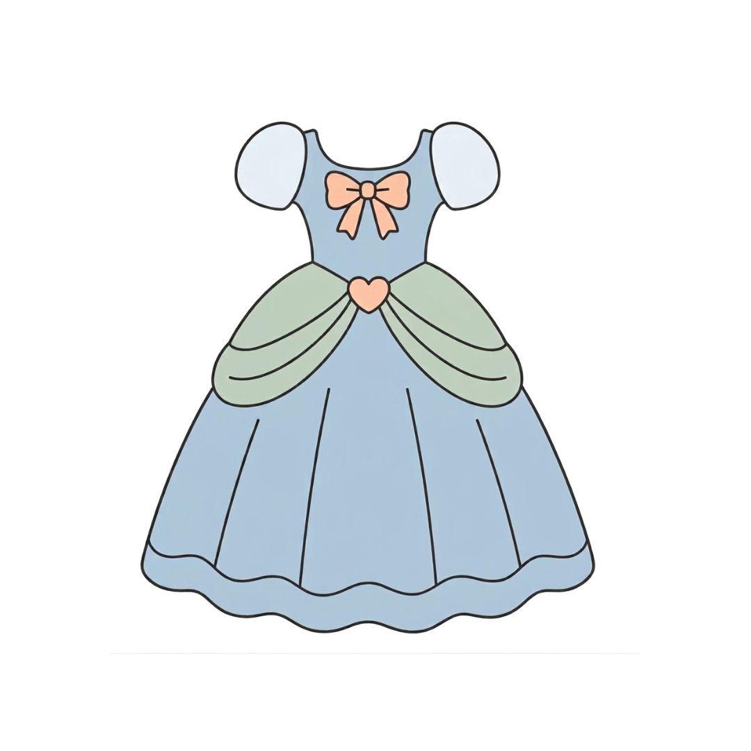 Princess Dress Cookie Cutter & Stamp Set