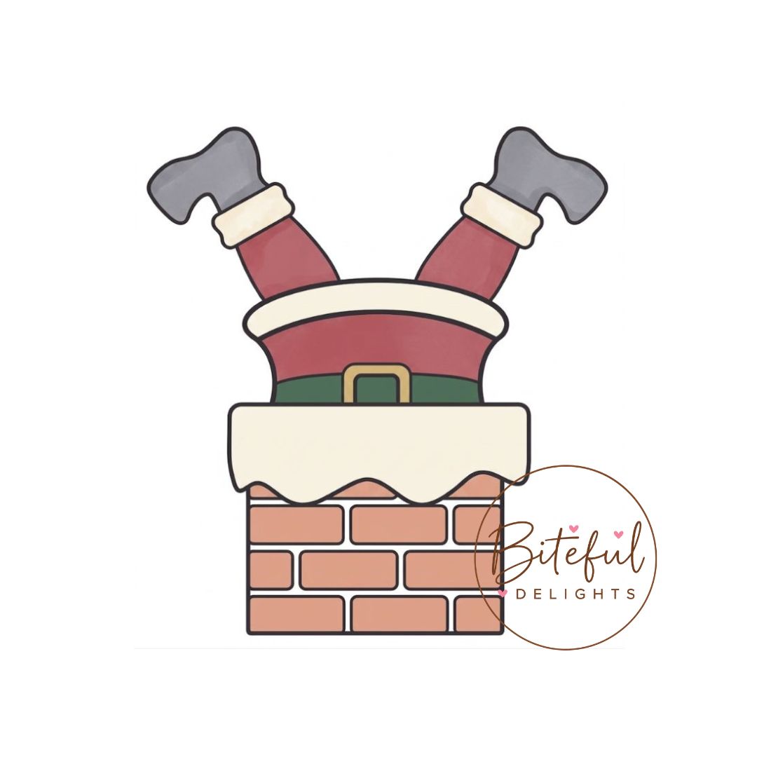 Santa Stuck in Chimney Cookie Cutter & Stamp Set