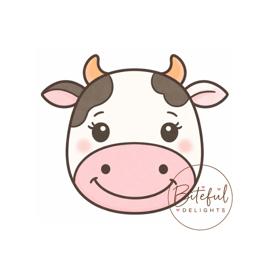 Smiling Cow Face Cookie Cutter & Stamp Set