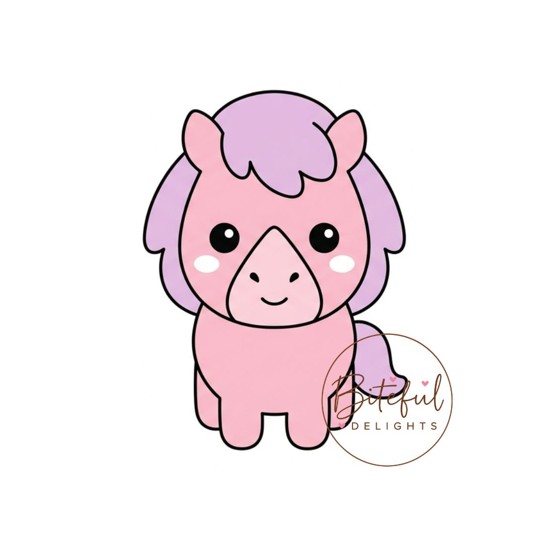 Chubby Pony Cookie Cutter & Stamp Set
