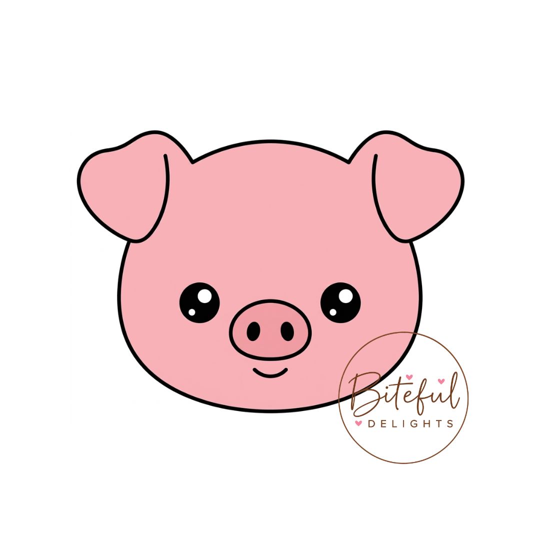 Little Piglet Face Cookie Cutter & Stamp Set