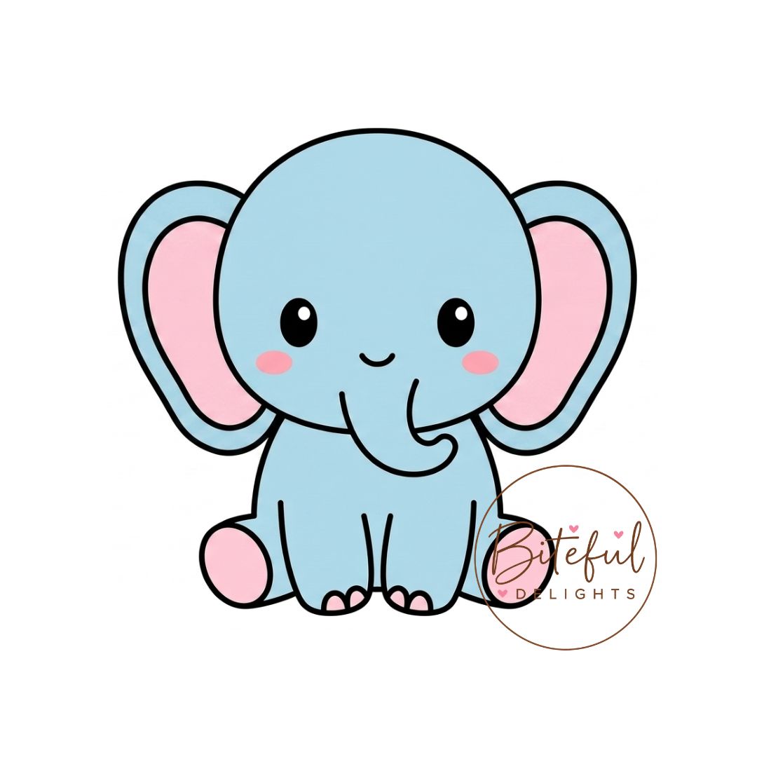 Tiny Sitting Elephant Cookie Cutter & Stamp Set