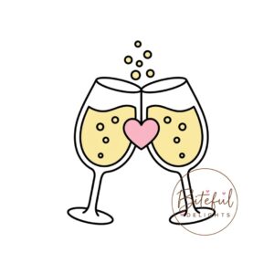 Toasting Champagne Flutes Cookie Cutter & Stamp Set